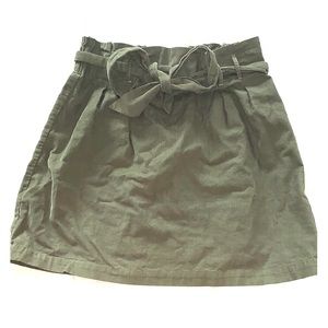 Olive Green American Eagle Corduroy Mini Skirt